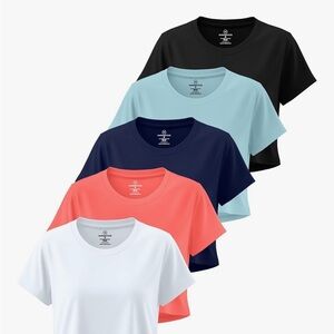 Women's Short Sleeve Crew Tee Pack - Navy, Black, Light Blue